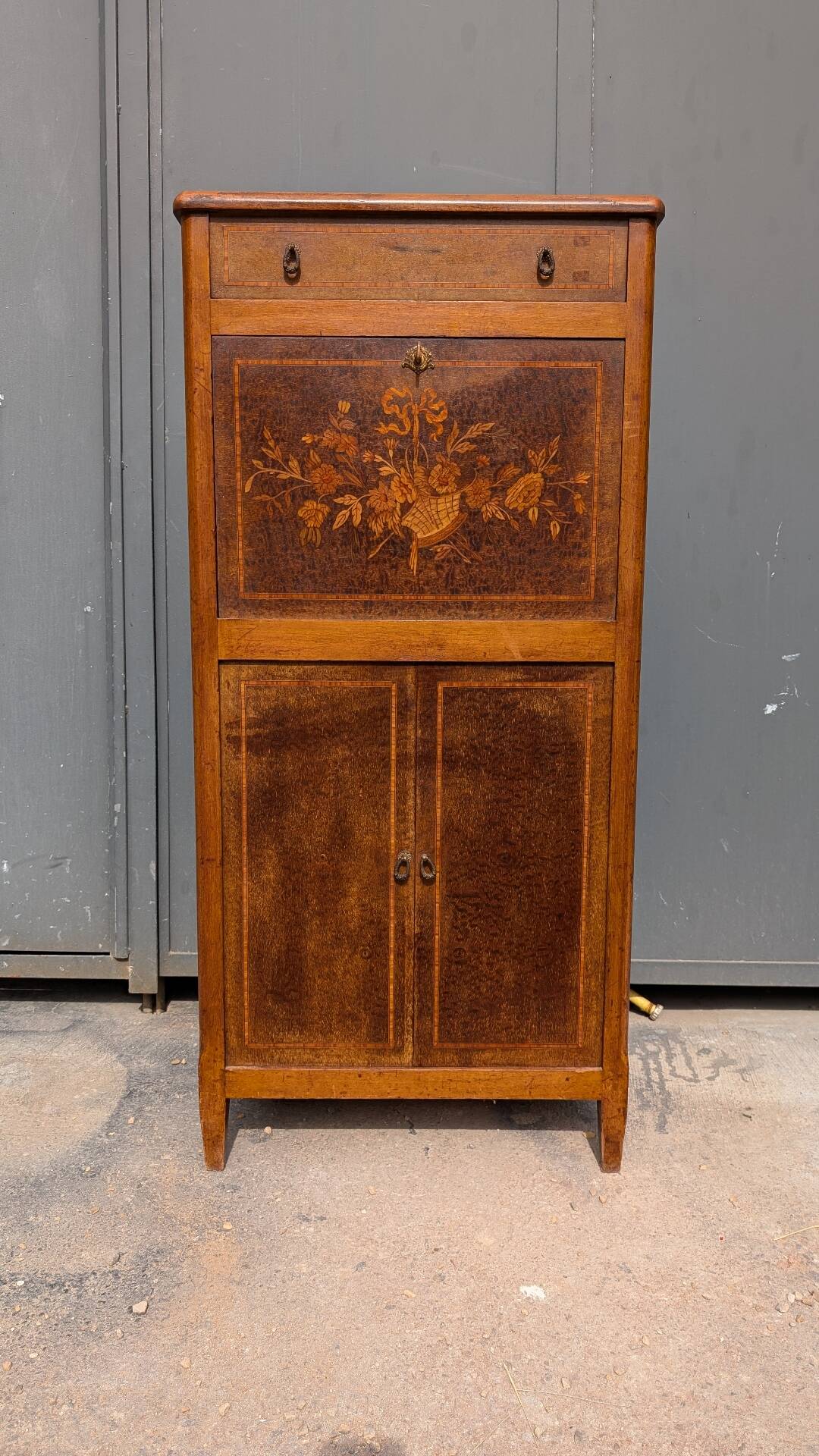 Antique marquetry secretary in Louis XVI style – late 19th / early 20th century