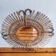 Sun mirror in rattan and bamboo: vintage 1960s