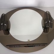 Lupi Crystal Luxor Mirror with 2 integrated wall lights and shelf