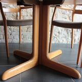 Danish table and 6 chairs set, by Niels Moller, 1960