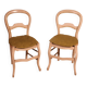 2 chaises paillées en bois polychrome