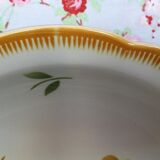 Plat creux ancien Badonviller fleurs oranges