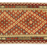 Handwoven geometric wool rug afghan kilim flatwoven carpet- 102x165cm