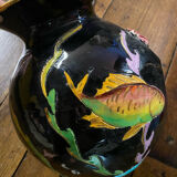Vintage Vallauris aquarium fish table lamp