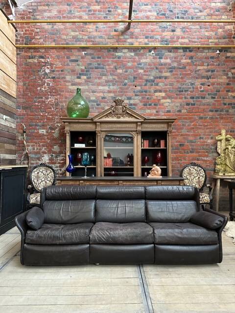 Ensemble de salon en cuir années 80