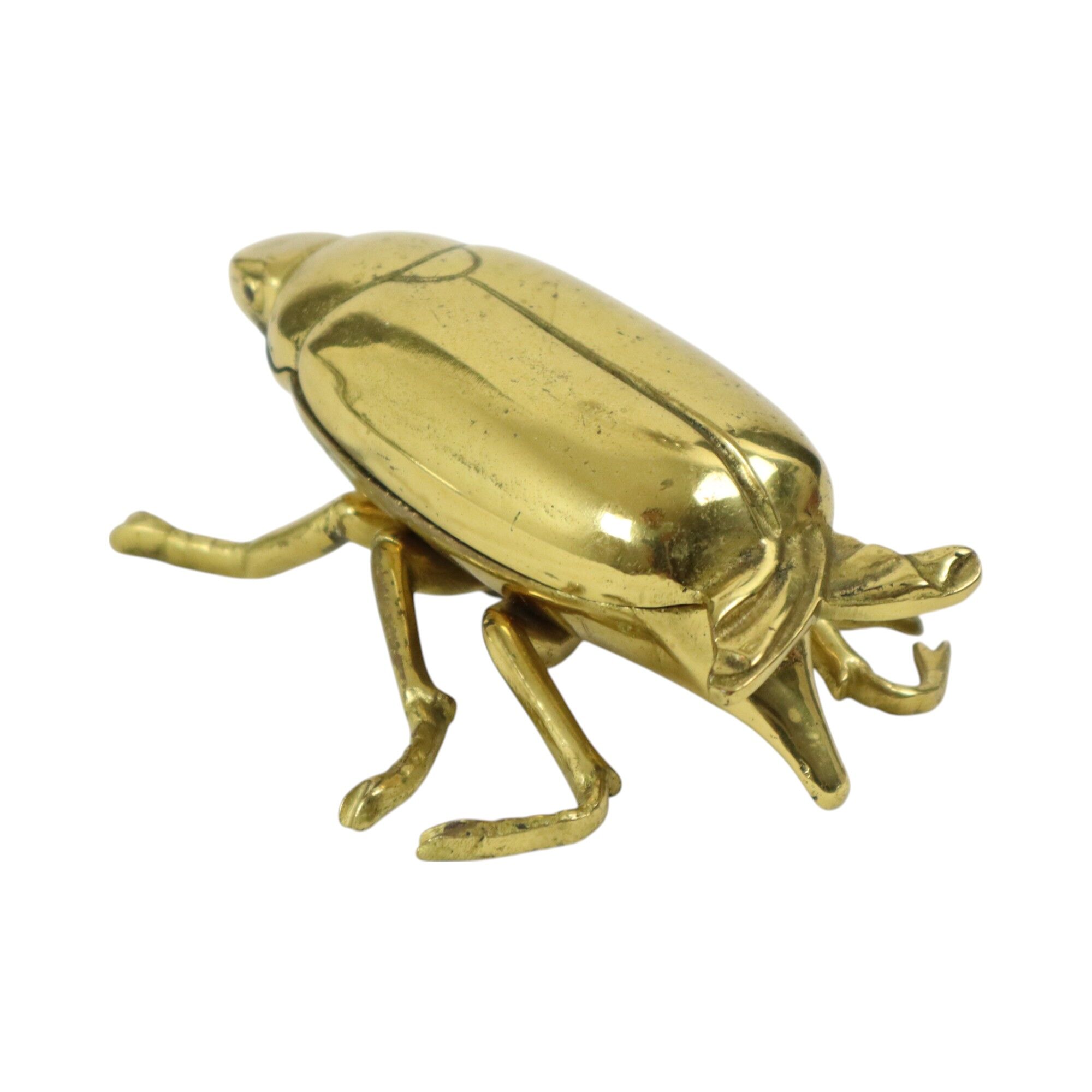 Decorative Vintage Brass Beetle Ashtray Trinket Box