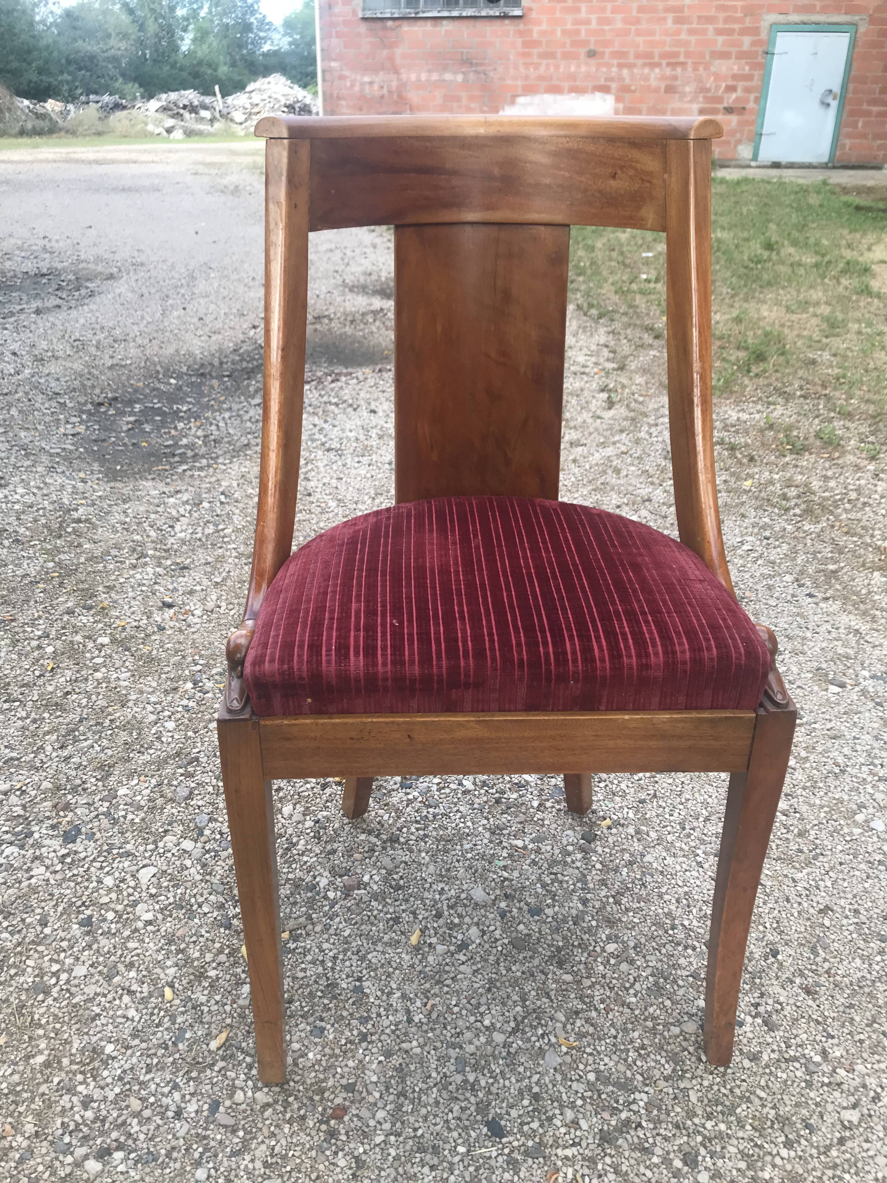 Suite of 6 chairs empire swan collar