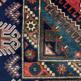 Vintage Turkish Tribal Rug veg dye 220x132 cm Turkish Carpet Red, Blue, Green