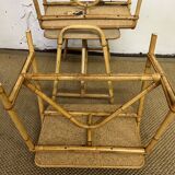 Bamboo and rattan side table / end table