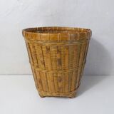 cache pot en rotin et bambou