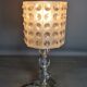 Table lamp foot glass & diamond plastic lampshade Vintage 50-60