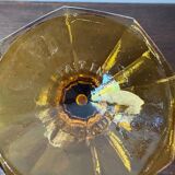 Art Deco amber cup-shaped vase with rose motifs