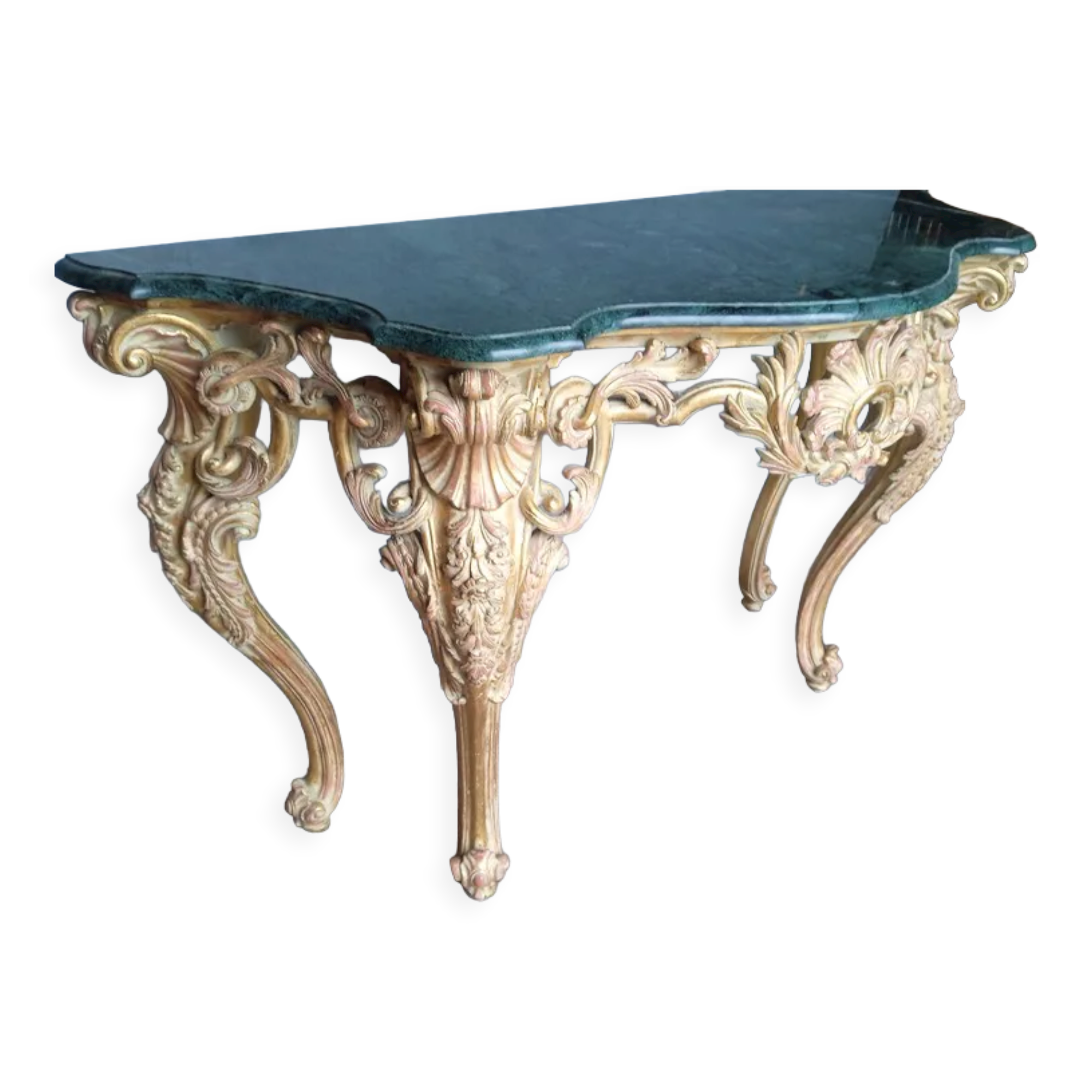 Console Louis XV bois sculpté doré