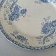 Old flat plate, light blue ironstone from Sarreguemines, model r.
