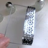 4-piece salt shaker, pepper and mustard set with spoon in stainless steel basket