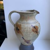 Very large pitcher / ceramic pitcher / glazed pottery 60s-70s signed