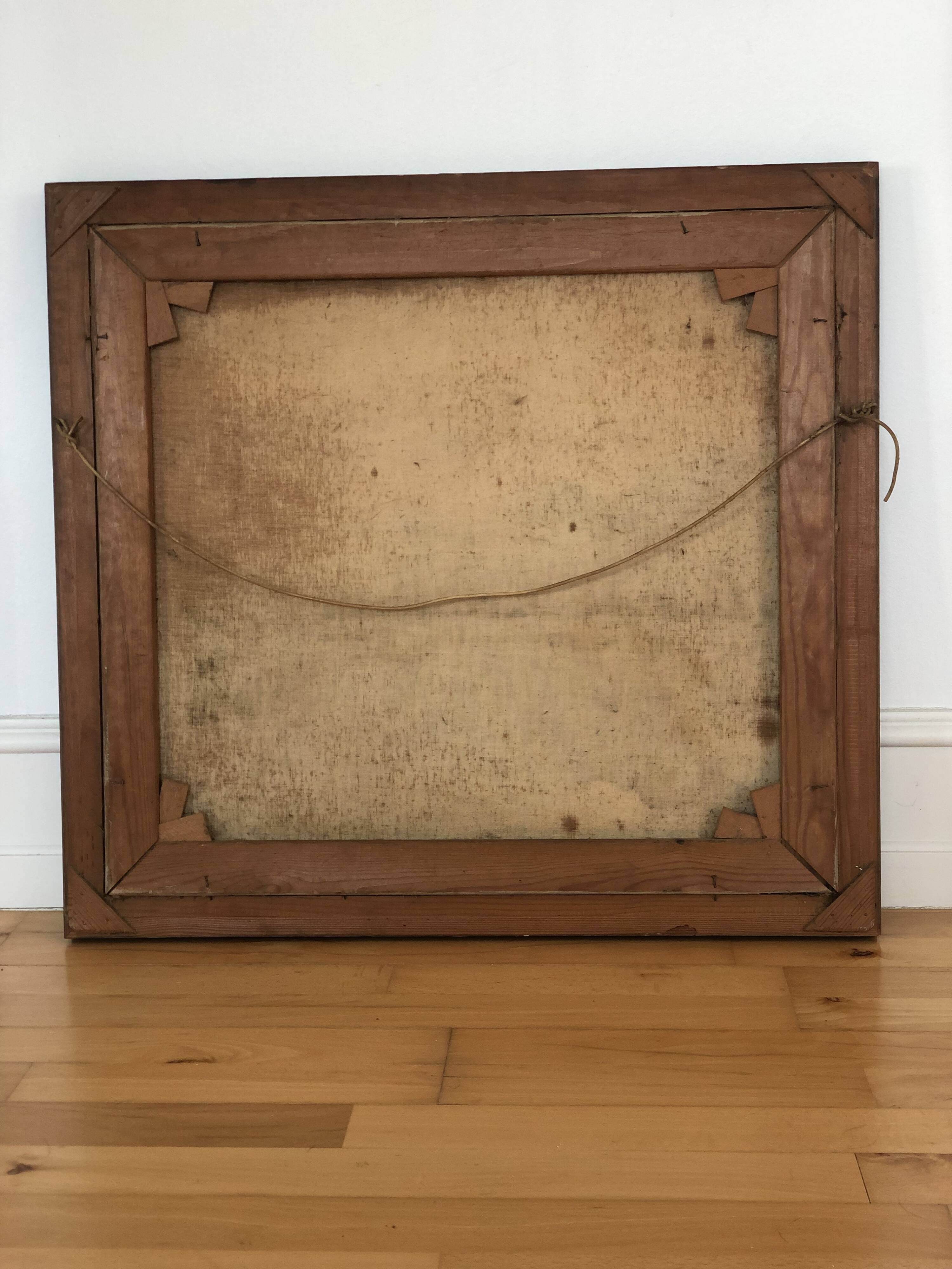 Large Original Vintage River Landscape Oil Painting, circa 1960