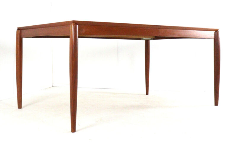 XL extendable rectangular dining table in teak by H.W. Klein for Bramin