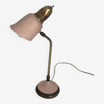 Lampe vintage 1950 style cocotte rose dorée - 43 cm