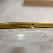 Antique cut glass plate – Gilded metal mount Cailar-bayard – French silversmithing