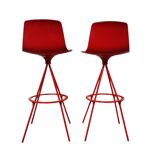Paire tabourets de bar rouge / Vintage Design Lottus Enea