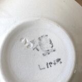Pair of white and blue saucers