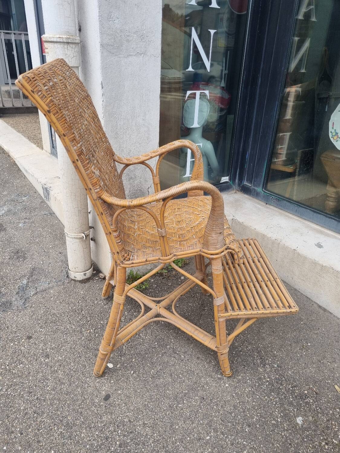 Vintage rattan armchair