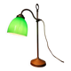 Art Deco brass and green opaline desk lamp, 1920-30