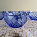 Set of 6 vintage blue bowls by Duralex