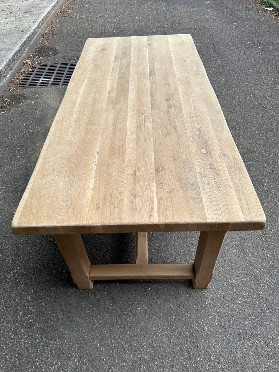 Renovated solid oak extendable farmhouse dining table 200-280cm