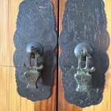 Rosewood, bronze and bamboo wardrobe La Maison Coloniale