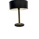Lampe de table vintage noire avec pied en cuir