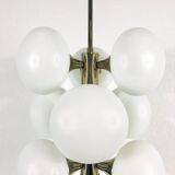 Kaiser chandelier with 9 arms in chrome, 1960s, Germany