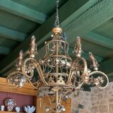 Flower garland chandelier