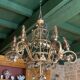 Flower garland chandelier