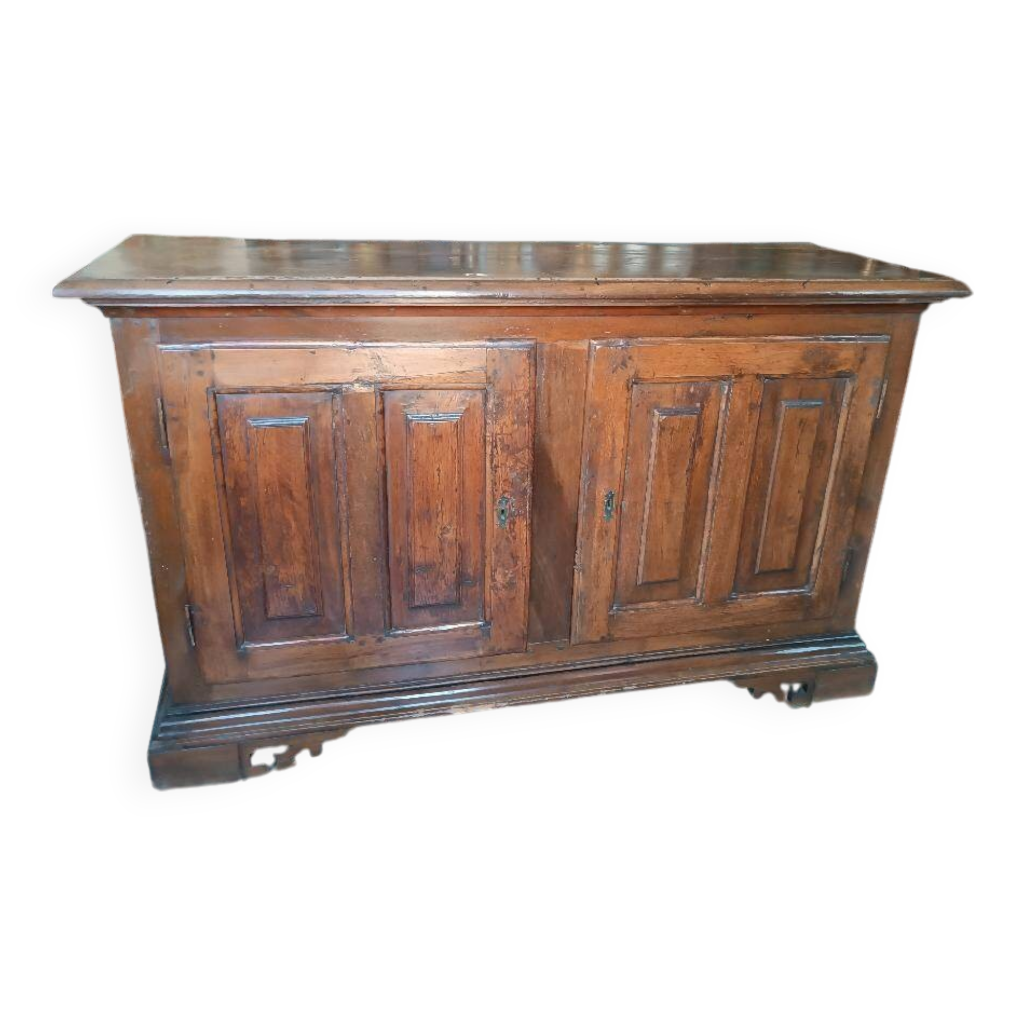 Grand Buffet Antique Du 17ème Siècle En Noyer Du Nord De l'Italie