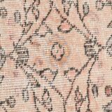 5x8 Faded Pink & Beige Floral Turkish Vintage Rug, 143x248 Cm