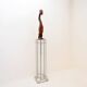 Art Deco glass and zinc pedestal column