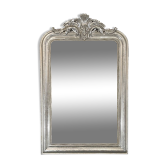 Miroir 134x86 argenté époque Louis-Philippe