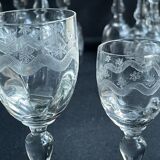 14 Meisenthal blown and engraved digestive glasses