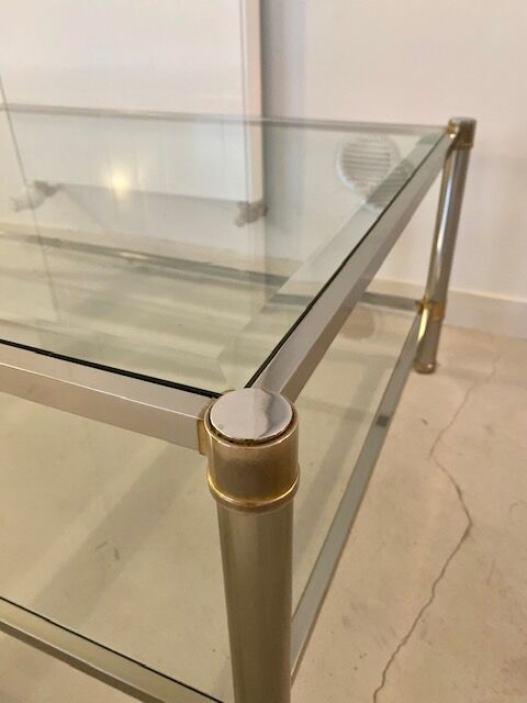 Double glass top coffee table