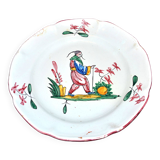 Assiette ancienne en faïence St Clément Les Islettes, XVIIIème s.