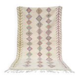 Pastel Béni Ouarain Berber rug with multi-colored Azilal patterns