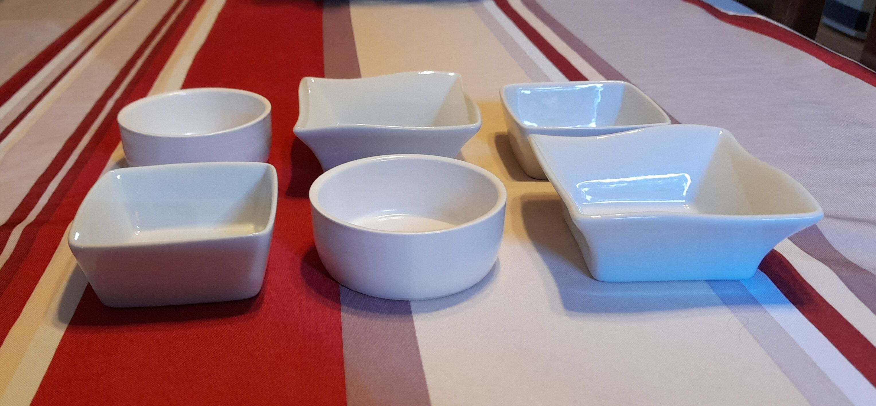 Set of various ceramic ramekins