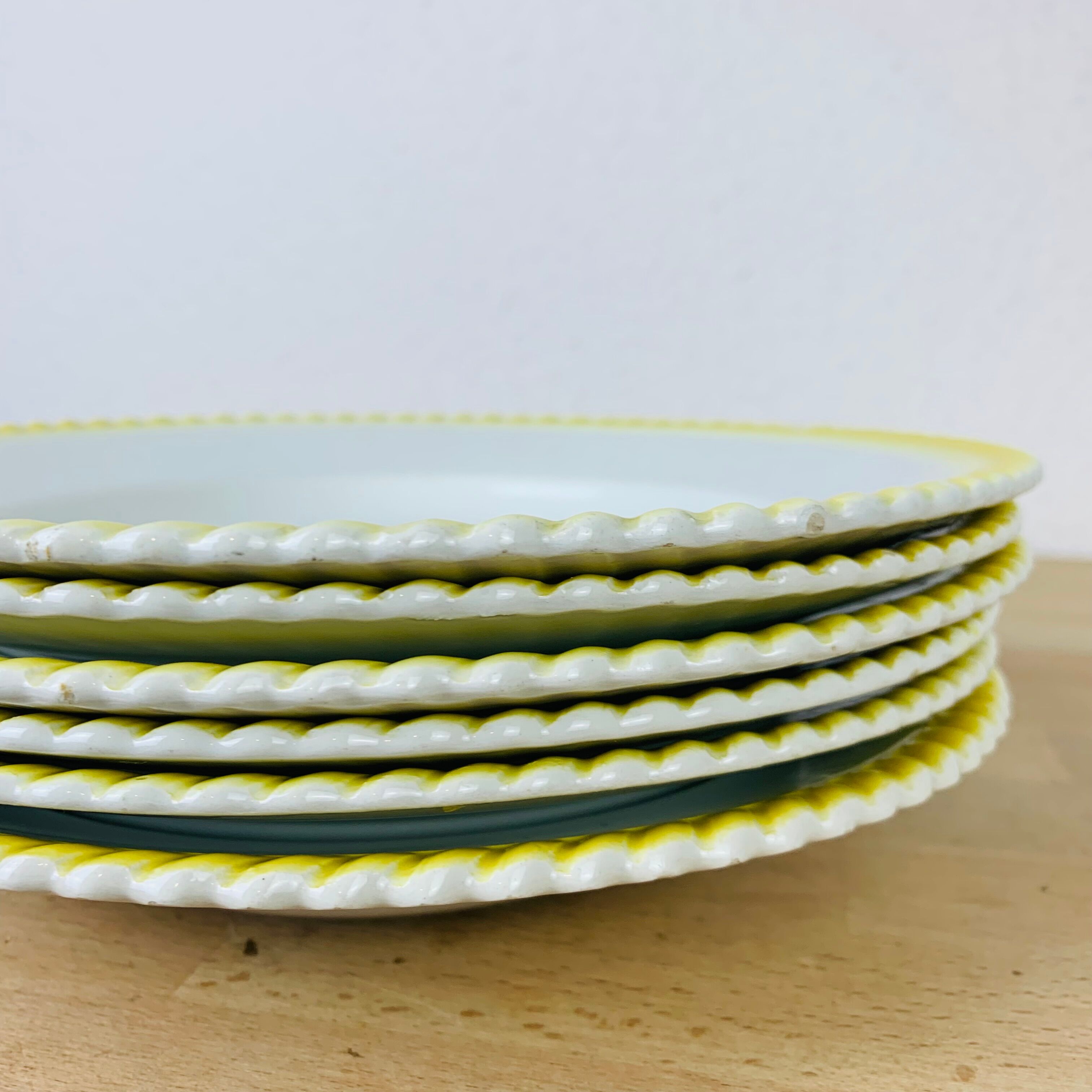 Set of 6 vintage hollow plates in earthenware