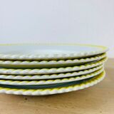 Lot de 6 assiettes creuses en faïence vintage