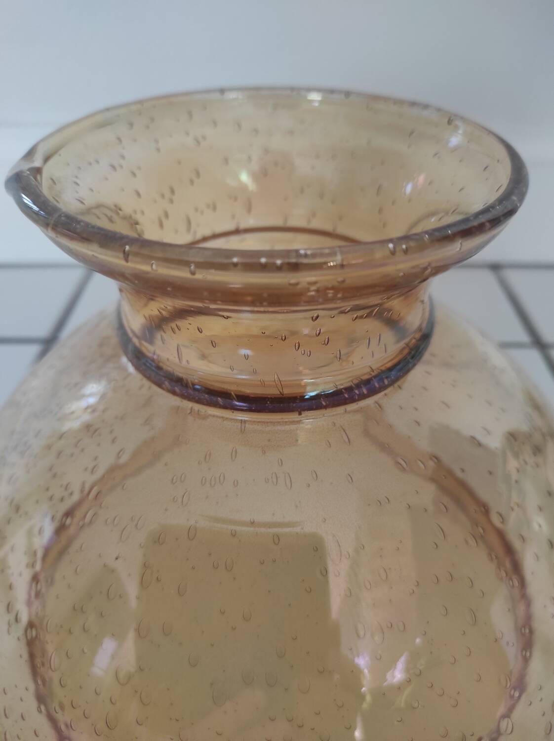 Yellow tinted glass lamp globe