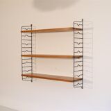 Scandinavian vintage shelf in teak "string" 1960