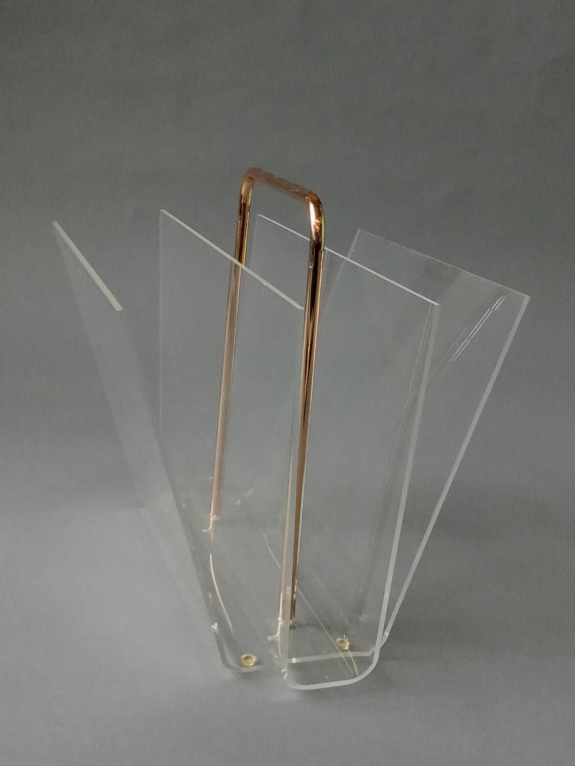 Plexiglas magazine rack by David Lange 1970s