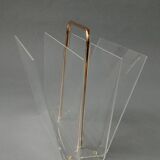 Plexiglas magazine rack by David Lange 1970s